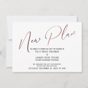 Elegant Roos Gold Nieuw Plan Aankondiging Kaart