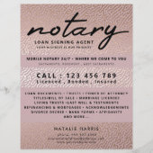 Elegant Roos Gold Notary Loans Agent Flyer (Voorkant)