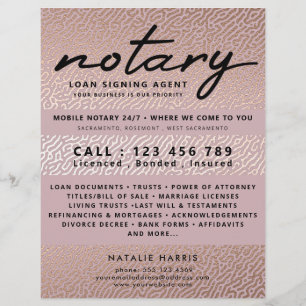 Elegant Roos Gold Notary Loans Agent Flyer