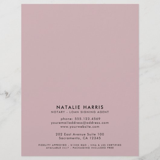 Elegant Roos Gold Notary Loans Agent Flyer (Achterkant)