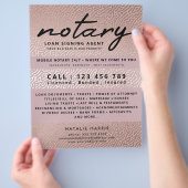 Elegant Roos Gold Notary Loans Agent Flyer (Hand)