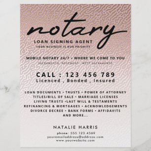 Elegant Roos Gold Notary Loans Agent Flyer