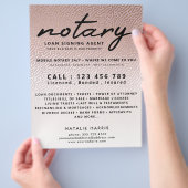Elegant Roos Gold Notary Loans Agent Flyer (Hand)