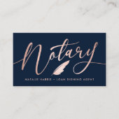 Elegant Roos Gold Notary Loans Agent  Visitekaartje (Voorkant)