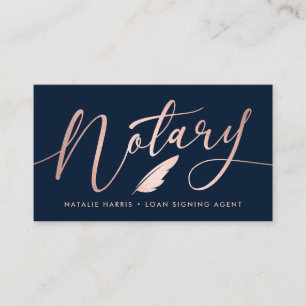 Elegant Roos Gold Notary Loating Agent  Visitekaartje