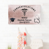 Elegant Roos Gold Nurse Graduation Party  Spandoek (Insitu)