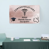 Elegant Roos Gold Nurse Graduation Party  Spandoek (Beurs)