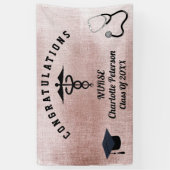 Elegant Roos Gold Nurse Graduation Party  Spandoek (Verticaal)