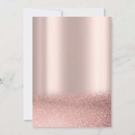 Elegant Roos Gold Ombre Quinceañera Uitnodiging (Achterkant)