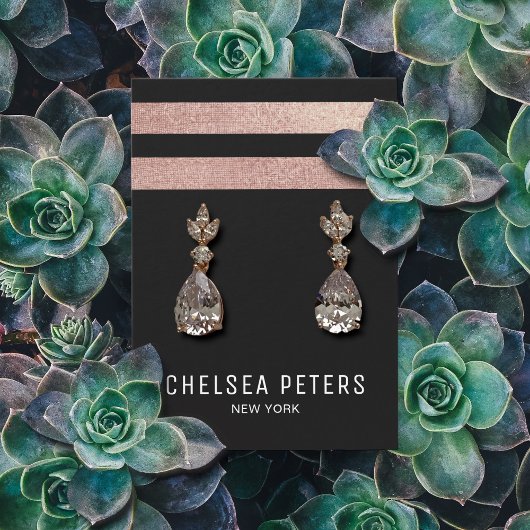 Elegant Roos Gold on Charcoal earing Display Kaart