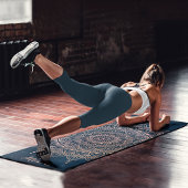 Elegant Roos Gold op Blauwgroen Floral Henna Manda Yogamat