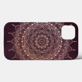 Elegant Roos Gold op Bourgogne Floral Henna Mandal Case-Mate iPhone Case (Achterkant (horizontaal))