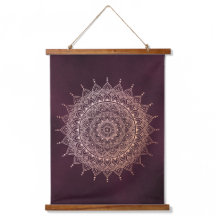 Elegant Roos Gold op Bourgogne Floral Henna Mandal