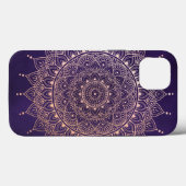 Elegant Roos Gold op Paarse Floral Henna Mandala Case-Mate iPhone Case (Achterkant (horizontaal))