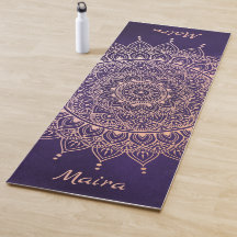 Elegant Roos Gold op Paarse Floral Henna Mandala