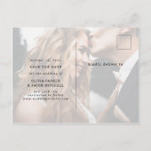 Elegant Roos Gold op zwart | De foto bewaart de Da Aankondigingskaart (Achterkant)