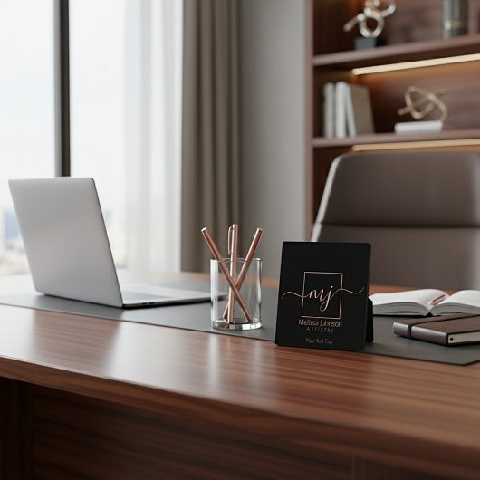 Elegant Roos Gold op zwart Fotoplaat