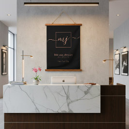 Elegant Roos Gold op zwart Hangend Wandkleed