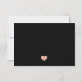 Elegant Roos Gold op zwart met hart Save The Date (Achterkant)