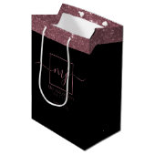 Elegant Roos Gold op zwart-wittas Medium Cadeauzakje (Voorkant Gekanteld)