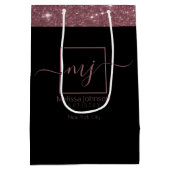 Elegant Roos Gold op zwart-wittas Medium Cadeauzakje (Achterkant)