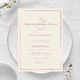 Elegant Roos Gold Orchid Bridal Shower Kaart