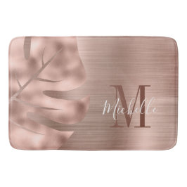 Elegant Roos Gold Palm Leaf Monogram Badmat