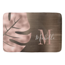 Elegant Roos Gold Palm Leaf Monogram Badmat