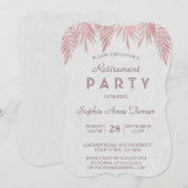 Elegant Roos Gold Palm Leaves Retirement Party Kaart (Voorkant / Achterkant)