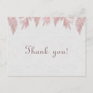 Elegant Roos Gold Palm Leaves Weddenschap Hartelij Briefkaart