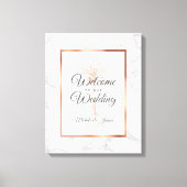 Elegant Roos Gold Palm Tree Marble Weddenschap Wel Canvas Afdruk (Voorkant)