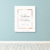 Elegant Roos Gold Palm Tree Marble Weddenschap Wel Canvas Afdruk (Insitu (Houten vloer))