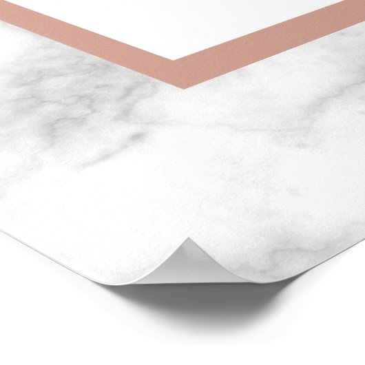 Elegant Roos Gold Palm Tree Marble Weddenschap Wel Poster (Hoek)