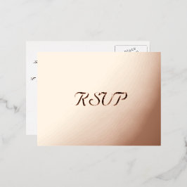 Elegant Roos Gold Party Wedding Response RSVP Folie Uitnodiging Briefkaart