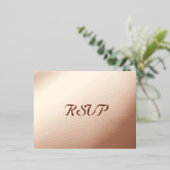 Elegant Roos Gold Party Wedding Response RSVP Folie Uitnodiging Briefkaart (Staand Voorkant)