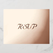 Elegant Roos Gold Party Wedding Response RSVP Folie Uitnodiging Briefkaart (Voorkant)