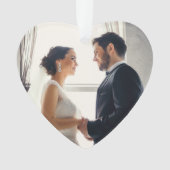 Elegant Roos Gold Passen getrouwd Weddenfoto Ornament (voorkant)