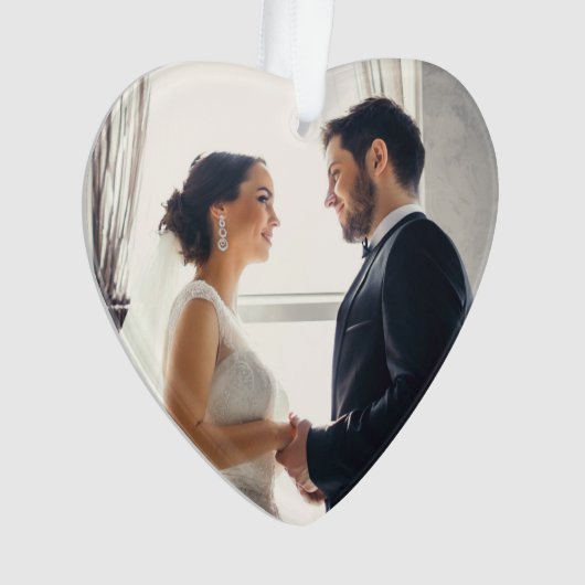 Elegant Roos Gold Passen getrouwd Weddenfoto Ornament (voorkant)