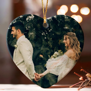 Elegant Roos Gold Passen getrouwd Weddenfoto Ornament
