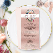 Elegant Roos Gold Pastel Floral Quinceañera Menu