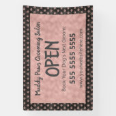 Elegant Roos Gold Paw Drukt Pet Business af Spandoek (Verticaal)