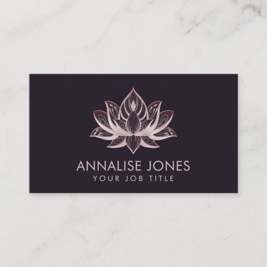 Elegant Roos Gold Pearl Lotus Flower Visitekaartje (Voorkant)