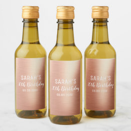 Elegant Roos Gold Persoonlijk 30e verjaardag Wijn Etiket