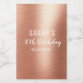 Elegant Roos Gold Persoonlijk 30e verjaardag Wijn Etiket (Enkel label)