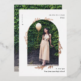 Elegant Roos Gold Photo Afstuderen Folie Uitnodiging