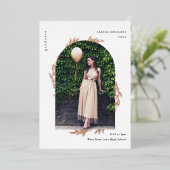 Elegant Roos Gold Photo Afstuderen Folie Uitnodiging (Staand Voorkant)