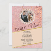 Elegant Roos Gold Photo Seating Chart Kaart (Voorkant)