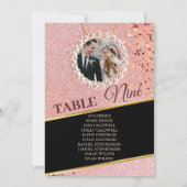 Elegant Roos Gold Photo Seating Chart Kaart (Achterkant)