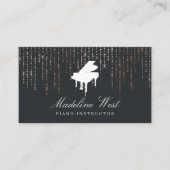 Elegant Roos Gold Piano Instructor Music Teacher Visitekaartje (Voorkant)