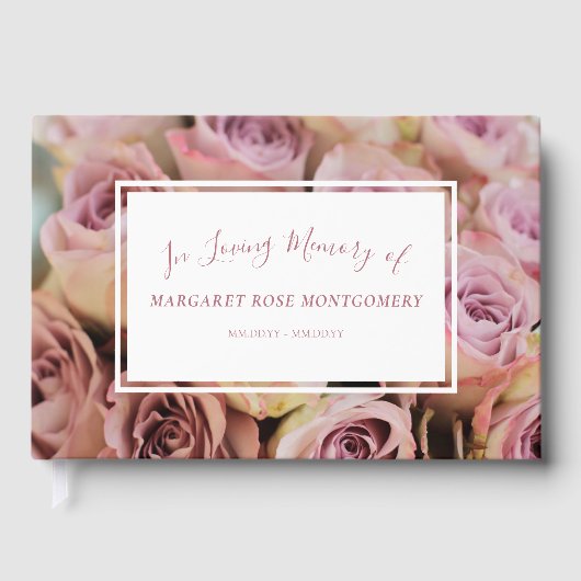 Elegant Roos Gold Pink en White in Loating Memory Gastenboek (Voorkant)